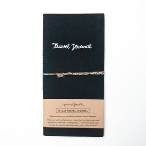 Print Fresh Fabric Travel Journal 10-Day Itinerary in Black